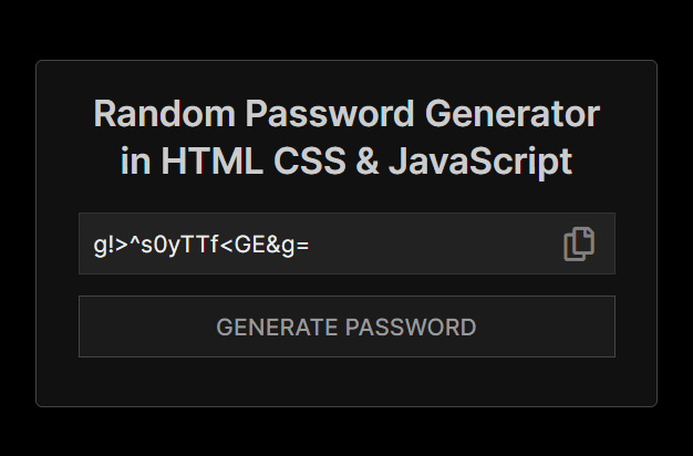 Strong Password Generator Script 