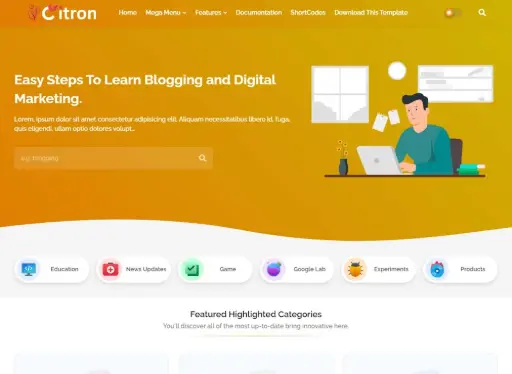 Citron Blogger Premium Template Lifetime Activated
